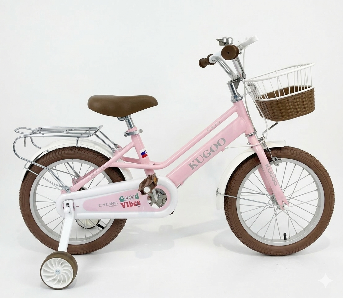18 Inch Kid's Bicycle With Training Wheels and Back Carrier