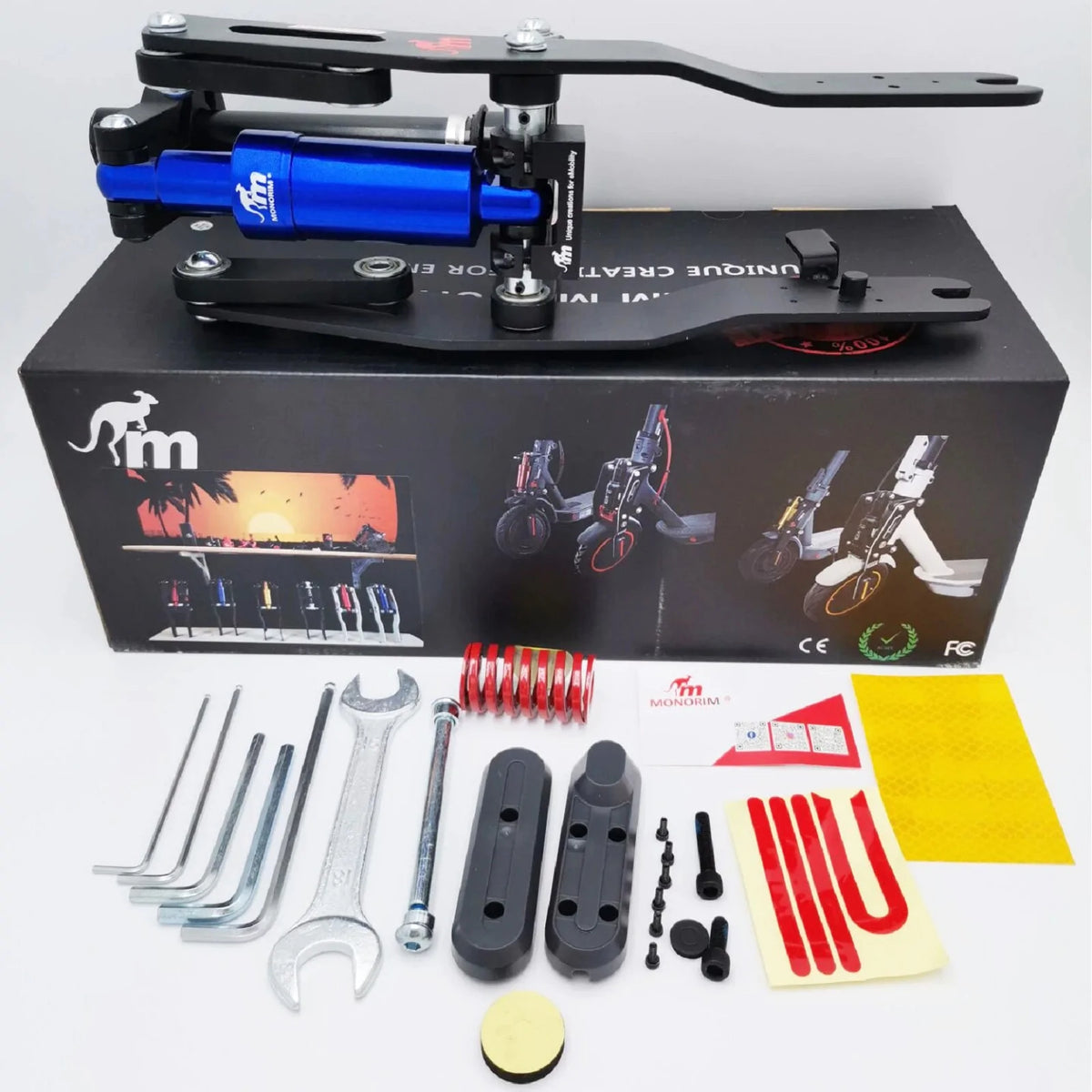 Monorim M0 Suspension Kit v4.0 for XiaoMi m365/Pro/Pro2/1s - Black & Blue
