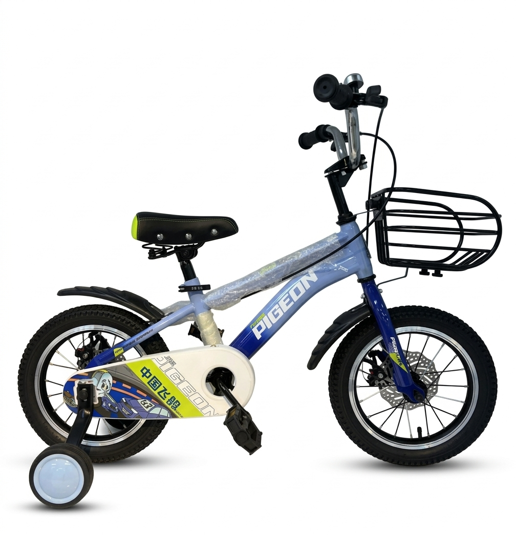 Blue 14 Inch/16 Inch/20 Inch Steel Frame Bicycle With Training Wheels