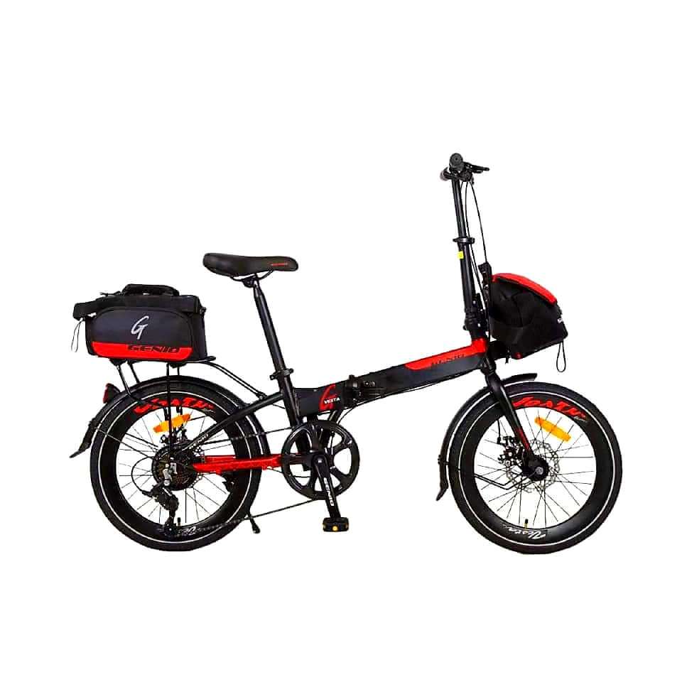 GENIO Vesta Mini Foldable Bike 20" | WBBicycles - Red Black