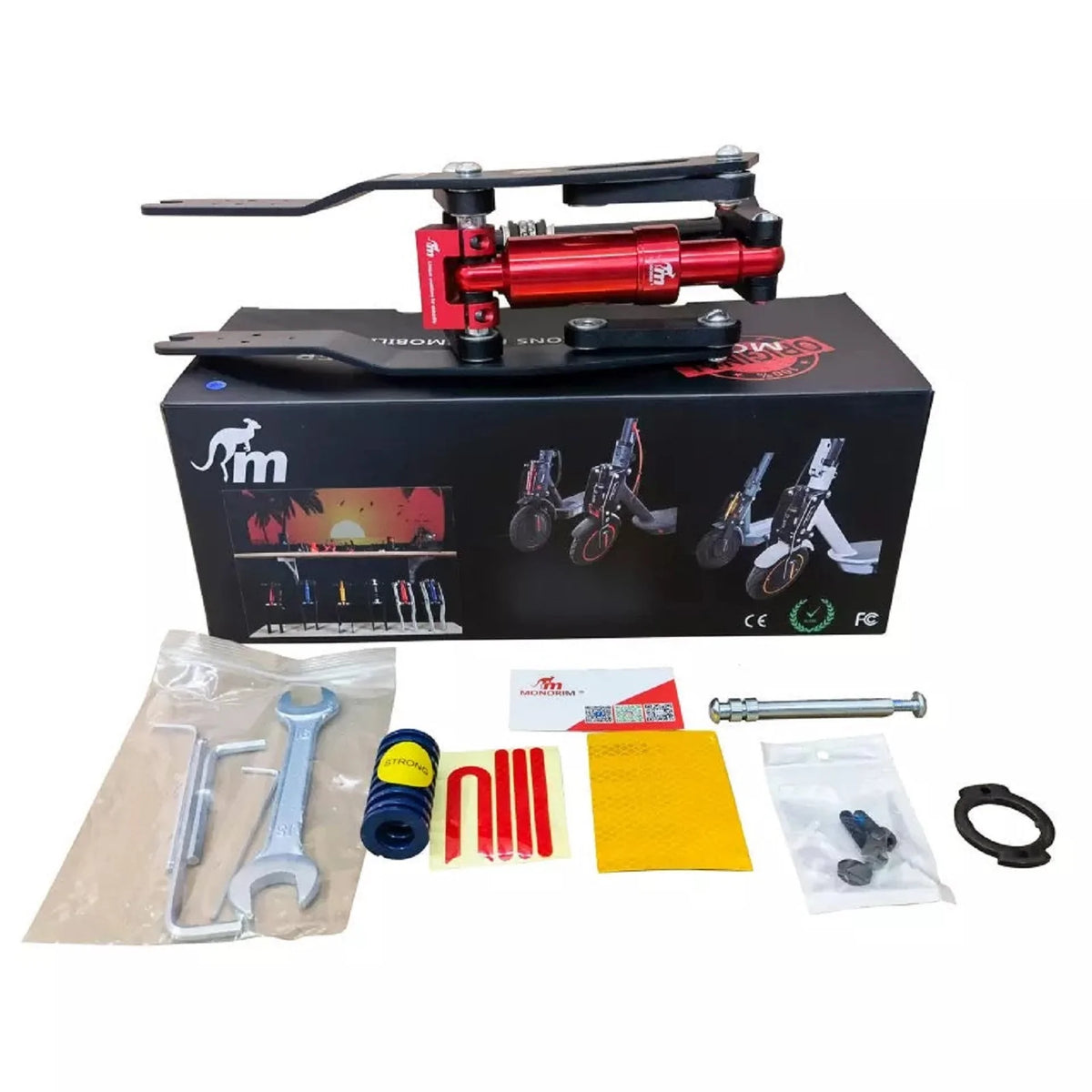 Monorim M0 Suspension Kit v4.0 for XiaoMi m365/Pro/Pro2/1s - Black & Red